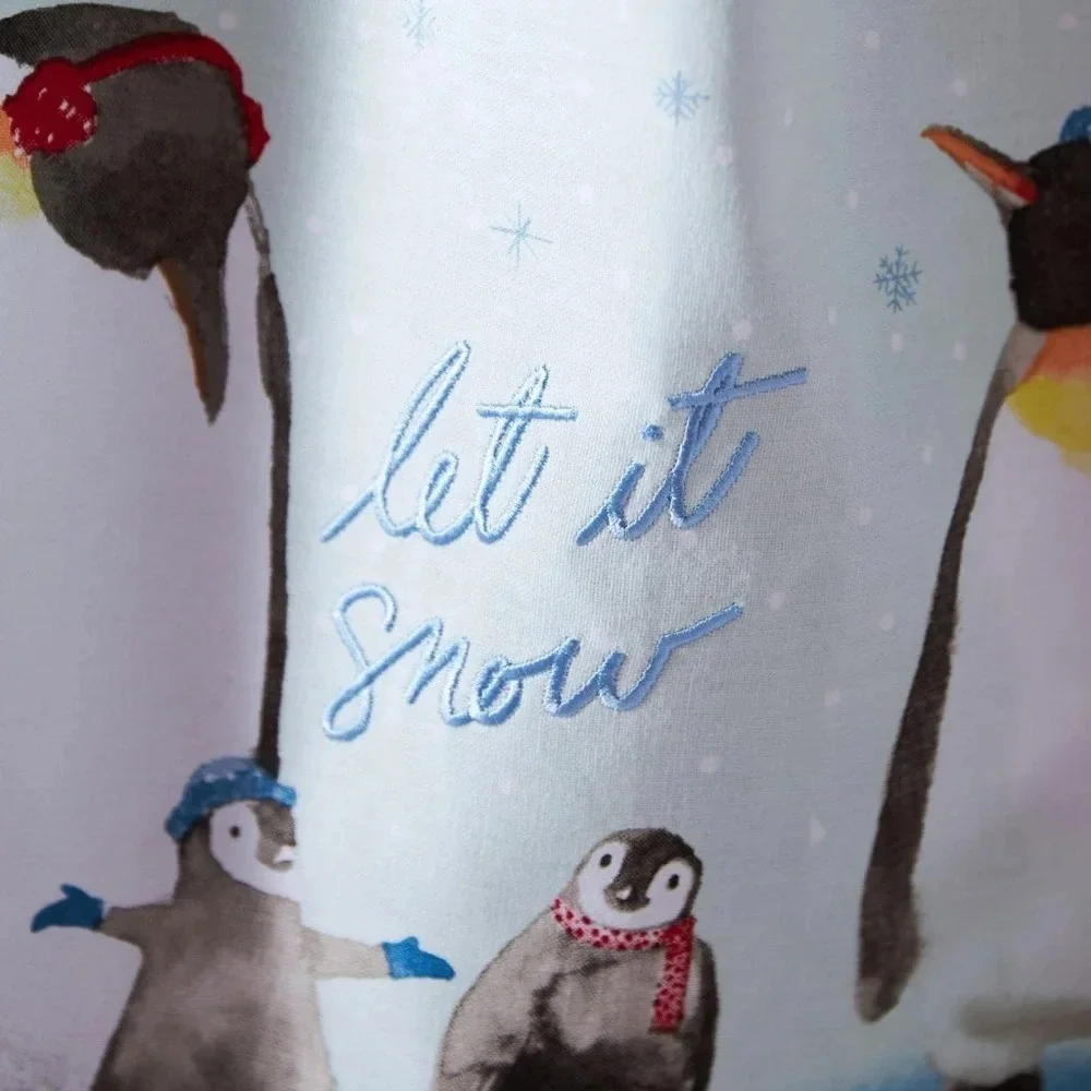 NWT Anthropologie Let it Snow Penguin Kitchen Towel